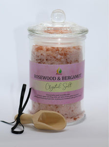 ROSEWOOD & BERGAMOT Indulgence Crystal Salt A+ Essentials Pty Ltd